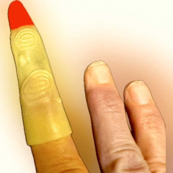 VTG WITCH FINGER RED NAIL WHITE CLEAR HALLOWEEN COSTUME DRESS UP FAUX MANICURE - Picture 7 of 8